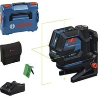 Bosch Professional Akku-Kombilaser GCL 12V-50-22 CG Professional, Kreuzlinienlaser blau/schwarz, Li-Ionen-Akku 2,0 Ah, grüne Laserlinien und Lotpunkte, inkl. Drehhalterung RM 20, in L-BOXX