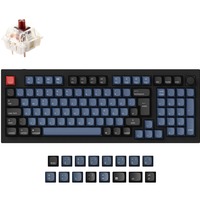 Keychron Q5 Knob, Gaming-Tastatur schwarz/blaugrau, DE-Layout, Gateron G Pro Red, Hot-Swap, Aluminiumrahmen, RGB