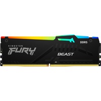 Kingston FURY DIMM 32 GB DDR5-5200 , Arbeitsspeicher schwarz, KF552C36BBEA-32, FURY Beast RGB, AMD EXPO
