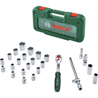 Bosch 1/2" Ratschen Set mit Steckschlüsseln, 26-teilig grün, Drehmoment bis 768 Nm, im Koffer