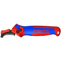 KNIPEX Abmantelungsmesser 16 50 145 SB, Abisolier-/ Abmantelungswerkzeug rot/blau, mit Ratschenfunktion