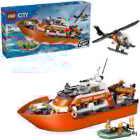 LEGO 60504 City Rettungsboot der Küstenwache mit Hubschrauber, Konstruktionsspielzeug 