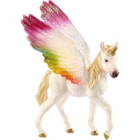 Schleich Bayala Geflügeltes Regenbogeneinhorn, Fohlen, Spielfigur 