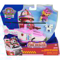 Spin Master Paw Patrol Fire Rescue - Skyes Rettungshubschraube, Spielfahrzeug mit Skye Hundefigur und Katzenfigur