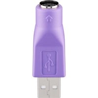 goobay USB 2.0 Adapter, USB-A Stecker > PS/2 Buchse violett, für Kombo Tastatur