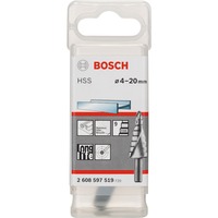 Bosch HSS-Stufenbohrer, Ø 4mm - Ø 20mm 9 Stufen, mit Spiralnut