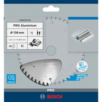 Bosch Professional PRO Aluminium cordless Kreissägeblatt, Ø 136mm, 50Z Bohrung 15,875mm, für Akku-Handkreissägen