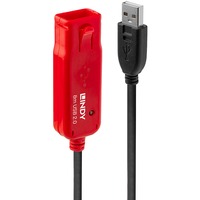 Lindy USB 2.0 Aktivverlängerungskabel Pro, USB-A Stecker > USB-A Buchse schwarz/rot, 8 Meter