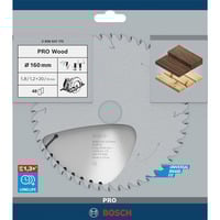 Bosch PRO Wood Kreissägeblatt, Ø 160mm, 48Z Bohrung 20mm, für Handkreissägen