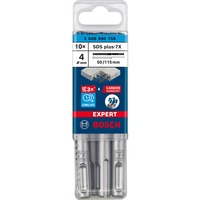 Bosch Professional EXPERT Hammerbohrer SDS-plus-7X, Ø 4mm, 10 Stück Arbeitslänge 50mm