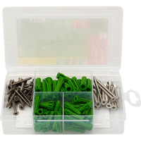 fischer Profi-Box Spreizdübel SX Plus Green   hellgrün, 120-teilig, mit Schrauben