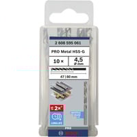 Bosch PRO Metal HSS-G Spiralbohrer, Ø 4,5mm 10 Stück, Arbeitslänge 47mm