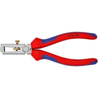 KNIPEX Abisolier-Zange 11 02 160 mit Öffnungsfeder und Rändelschraube