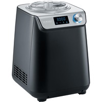 Severin Kompakt Eismaschine & Joghurtbereiter EZ 7407 schwarz (matt)/silber, für 1.200ml Eiscreme, 135 Watt Kompressor