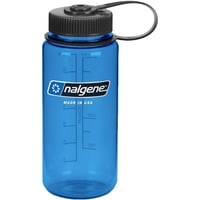 Nalgene Trinkflasche "Wide Mouth Sustain" 0,5 Liter, 16oz transparent/blau, Weithalsflasche