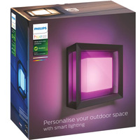 Philips HUE White & Color Ambiance Econic Outdoor quadratische Wandleuchte, LED-Leuchte schwarz