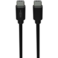 Ansmann USB Typ-C zu Typ-C Daten und Ladekabel schwarz, 1,2 Meter, Laden mit bis zu 60 Watt