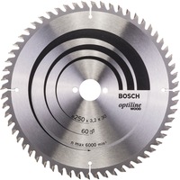Bosch Kreissägeblatt Optiline Wood, Ø 250mm, 60Z Bohrung 30mm, für Tischkreissägen