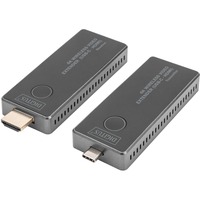 Digitus 4K Wireless Video Extender USB-C > HDMI, 30 Meter, HDMI Verlängerung schwarz/silber, Sendeeinheit + Empfängereinheit