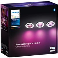 Philips HUE White Ambiance Adore Bathroom Einbau- und Einlege-Downlight (3er-Pack), LED-Leuchte silber