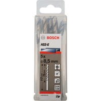 Bosch Metallbohrer HSS-G, Ø 8,5mm 5 Stück, Arbeitslänge 75mm