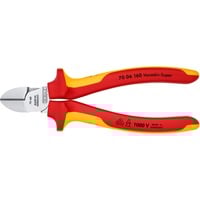 KNIPEX Seitenschneider 70 06 160, Schneid-Zange rot/gelb, Länge 125mm