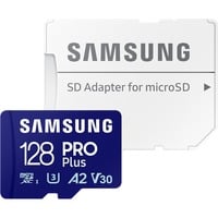 SAMSUNG PRO Plus 128 GB microSDXC (2023), Speicherkarte blau, UHS-I U3, Class 10, V30, A2