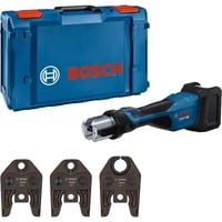Bosch Akku-Presswerkzeug GPT 18V-32 Professional solo, 18Volt, Kit U, Pressmaschine blau, ohne Akku und Ladegerät, 3 Pressbacken Standard U, in L-BOXX