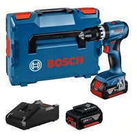Bosch Professional Akku-Schlagbohrschrauber GSB 18V-45 Professional, 18Volt blau/schwarz, 2x Li-Ionen Akku 3,0Ah, in L-BOXX