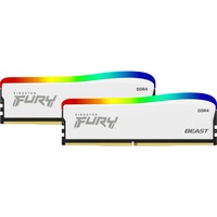 Kingston FURY DIMM 32 GB DDR4-3200 (2x 16 GB) Dual-Kit, Arbeitsspeicher weiß, KF432C16BWAK2/32, Beast RGB, INTEL XMP