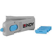 Lindy DisplayPort-Port-Schlüssel mit 4 Schlössern, Schloss Code Blau