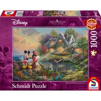 Schmidt Spiele Thomas Kinkade: Painter of Light - Disney, Sweethearts Mickey & Minnie, Puzzle 1000 Teile