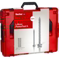 fischer L-BOXX 102 PowerFast II Pan-Head, Schrauben-Set silber, 1801-teilig, mit Profi-Bitset
