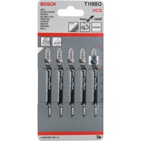 Bosch Professional Stichsägeblatt T 119 BO Basic for Wood, 83mm 5 Stück