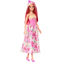 Mattel Barbie Royal-Puppe mit Haaren in Pink und Blond pink, Rock mit Schmetterlingsmuster und Zubehör