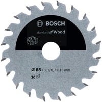 Bosch Kreissägeblatt Standard for Wood, Ø 85mm, 20Z Bohrung 15mm, für Akku-Handkreissägen