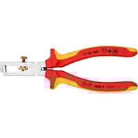 KNIPEX Abisolier-Zange 11 06 160 VDE mit Öffnungsfeder und Rändelschraube