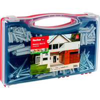 fischer Meister-Box XL Universal + Schrauben, Dübel hellgrau, 266-teilig