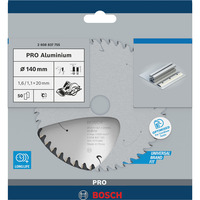 Bosch Professional PRO Aluminium cordless Kreissägeblatt, Ø 140mm, 50Z Bohrung 20mm, für Akku-Handkreissägen