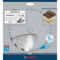 Bosch Professional PRO Wood cordless Kreissägeblatt, Ø 190mm, 16Z Bohrung 30mm, für Akku-Handkreissägen