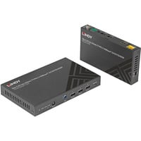 Lindy 70m Cat.6A HDMI 4K60 & Typ C HDBaseT 3.0 KVM Extender, HDMI Verlängerung schwarz