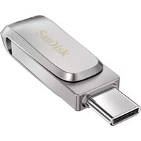 SanDisk Ultra Dual Drive Luxe 128 GB, USB-Stick silber, USB-A 3.2 Gen 1, USB-C 3.2 Gen 1