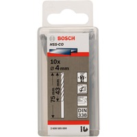 Bosch Metall-Spiralbohrer HSS-Co, Ø 4mm Arbeitslänge 43mm, 10 Stück