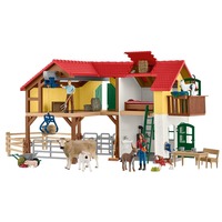 Schleich Farm World Bauernhaus mit Stall und Tieren, Spielfigur