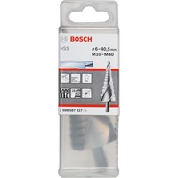 Bosch Professional HSS-Stufenbohrer, Ø 6mm - Ø 40,5mm, M 10 - M 40 16 Stufen, mit Spiralnut