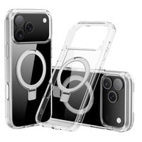 Nevox StyleShell SHOCKFlex mit Standfunktion, Handyhülle transparent, iPhone 17 Pro Max, kompatibel mit MagSafe