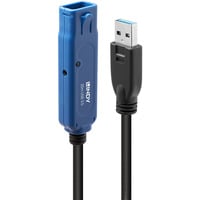 Lindy USB 3.0 Aktivverlängerung Pro, Verlängerungskabel schwarz/blau, 20m