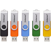 Intenso Office Line Multipack 16 GB, USB-Stick 5 USB-A 3.2 USB-Sticks in Gelb, Grün, Schwarz, Blau + Orange