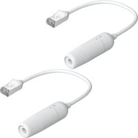Ubiquiti Easy Cable Verlängerungskabel Cat.6a F/UTP, 2er Pack weiß, 15cm Kabel, wasserdichte Kappe