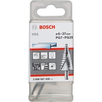Bosch HSS-Stufenbohrer, Ø 6mm - Ø 37mm, PG7 - PG29 12 Stufen, mit Spiralnut